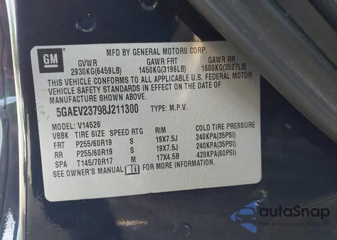 2008 Buick Enclave Cxl из США, поврежденный, VIN 5GAEV23798J211300